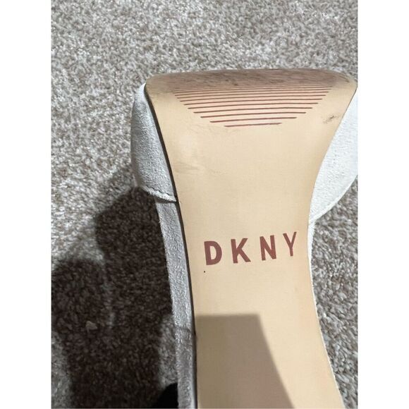 DKNY women shoes heels cream/light grey open toe size 8 - Picture 4 of 7